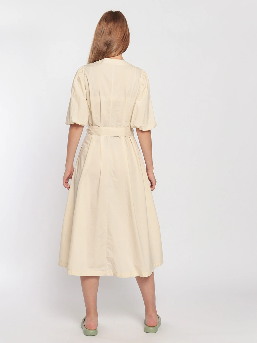 Хлопковое платье с расклешенной юбкой